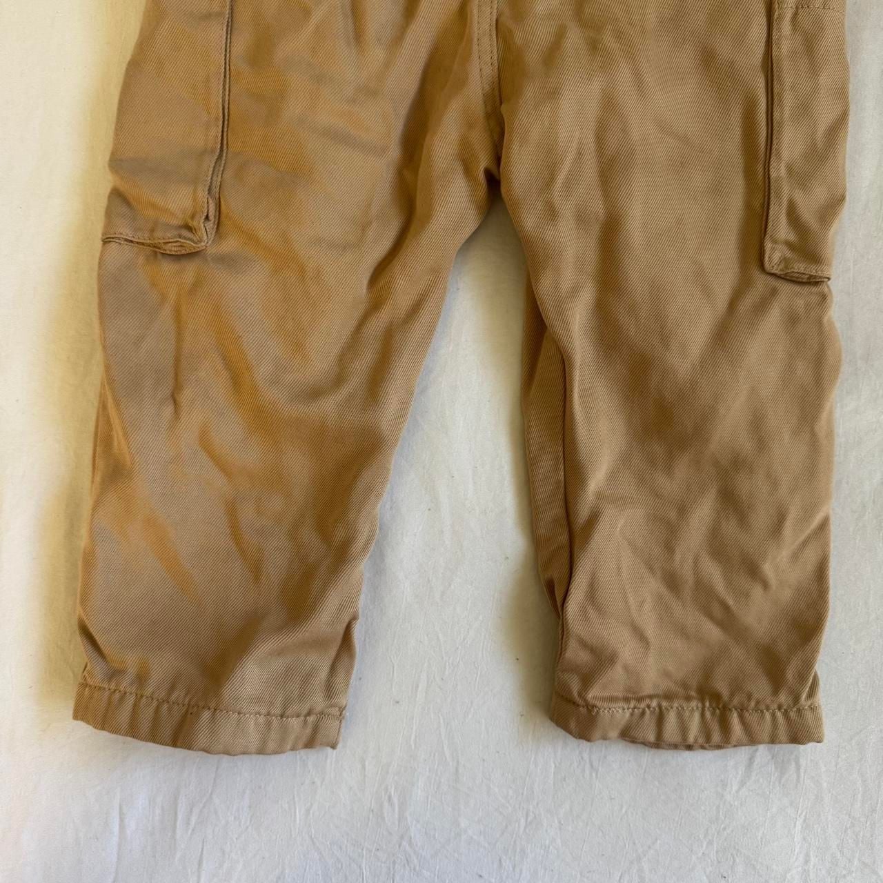 H&M Cargo Pants Size 2T Tan Cotton Lyocell Elastic Waist 7