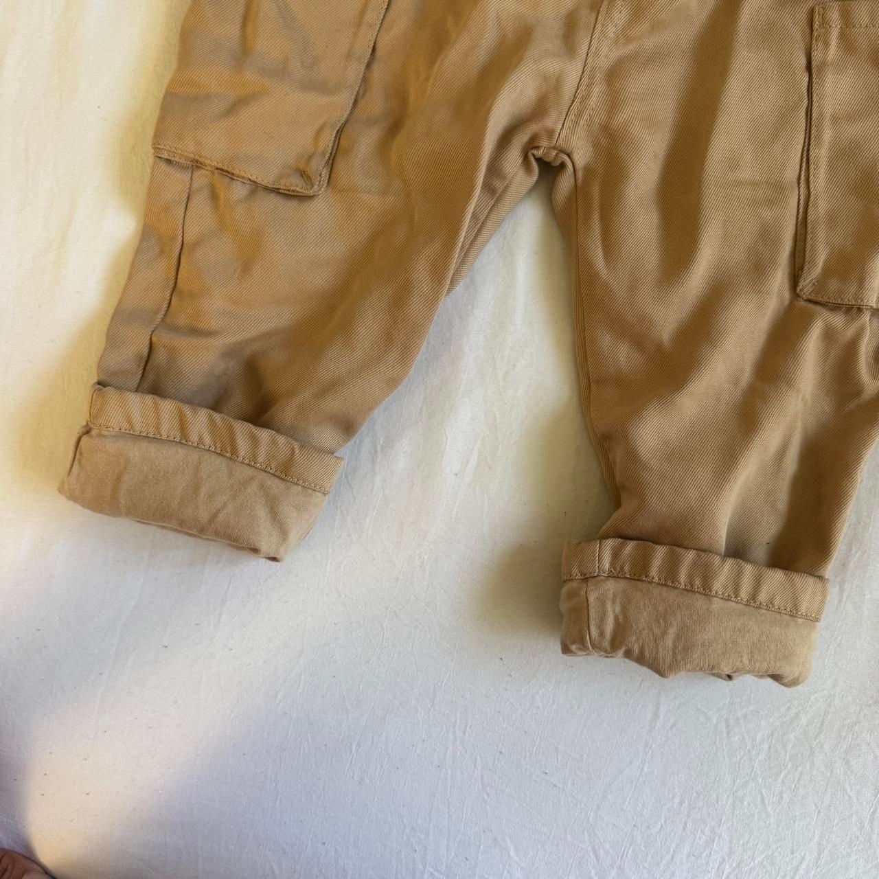 H&M Cargo Pants Size 2T Tan Cotton Lyocell Elastic Waist 9