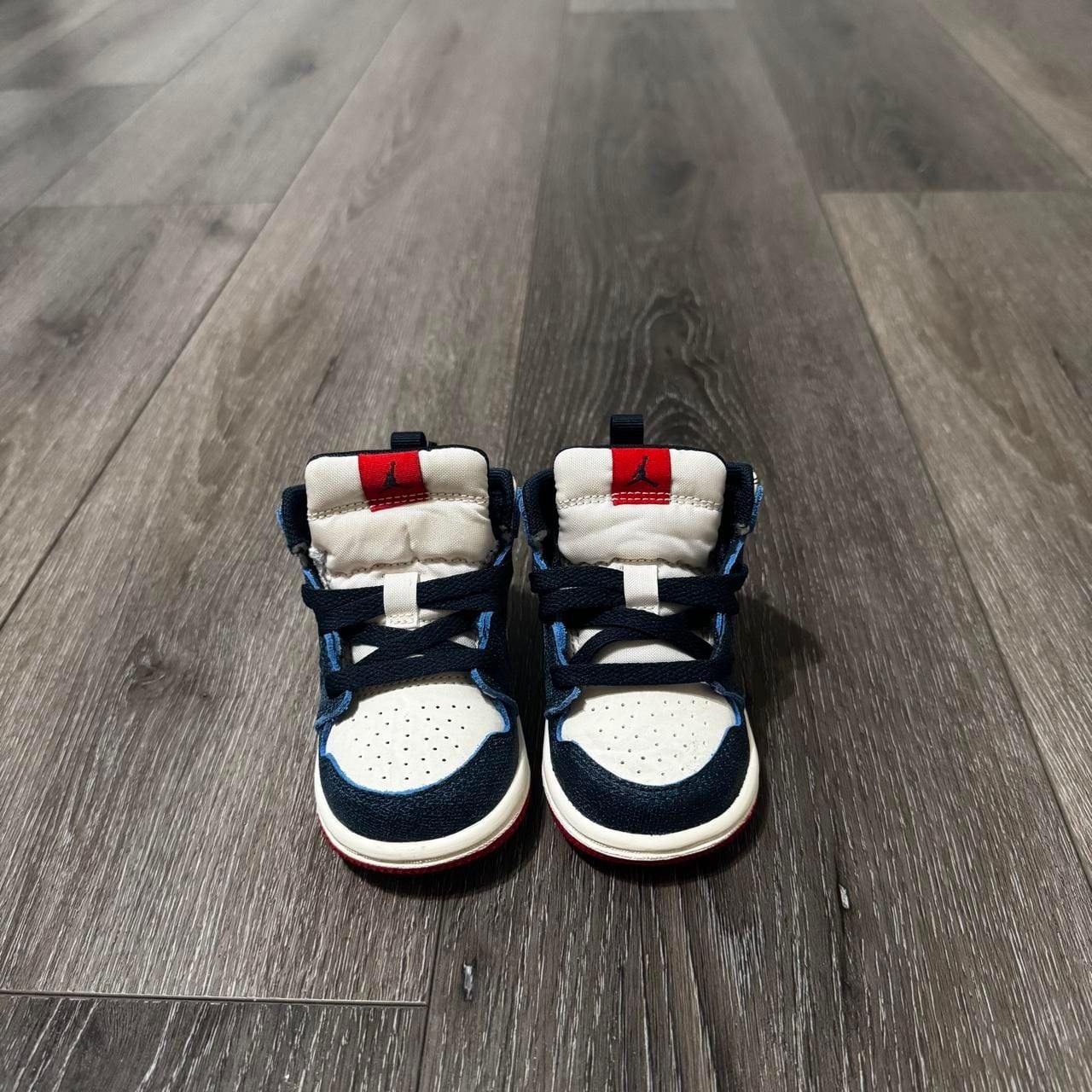 Jordan 1 Mid SE TD Size 4C Navy White Red Gold Sneakers 7