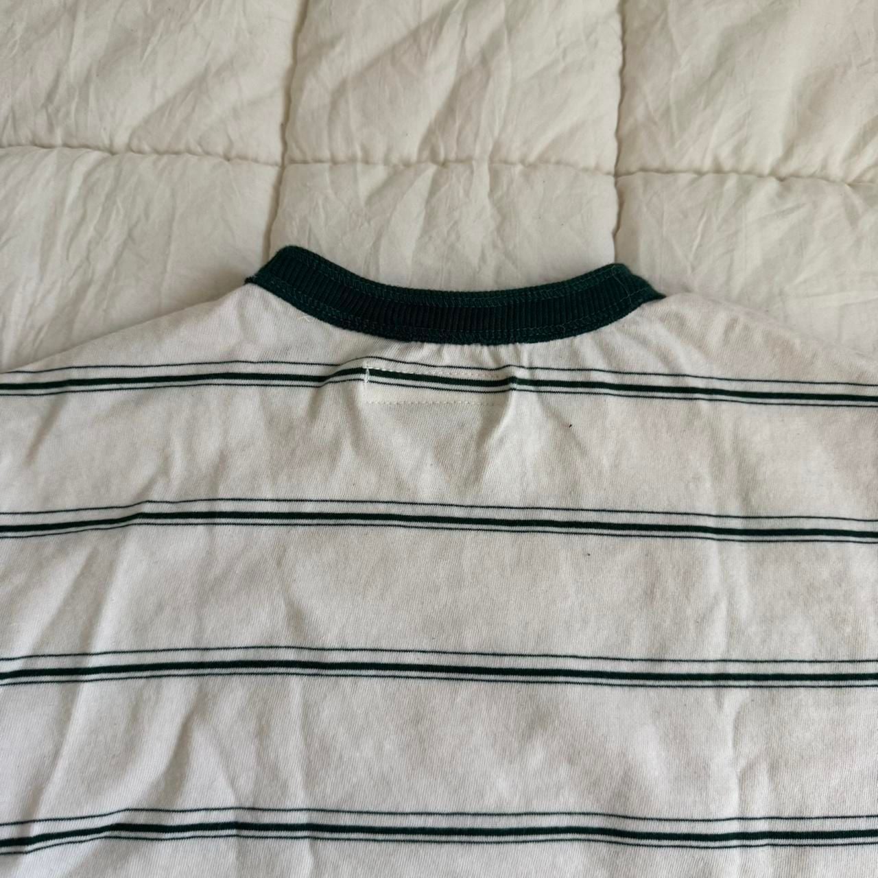 Zara Striped Baby Tee 2 Years 92 cm White Green Ringer Shirt 6