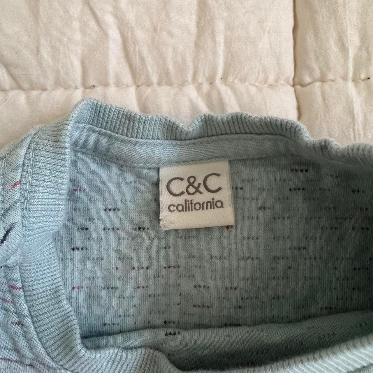 C&C California Pocket T-Shirt Blue Striped Baby Tee 6