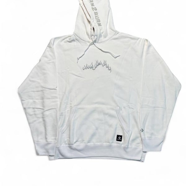 Converse x Babylon Hoodie Size M Learn2Burn White Flame