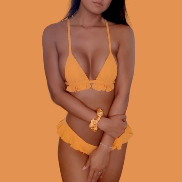 Montce Ruffle Triangle Bikini in Yellow 4