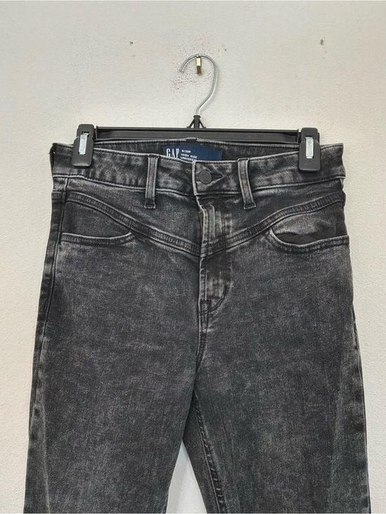 GAP High Rise Universal Legging Jeans Black Acid Wash Size 6/28R 7