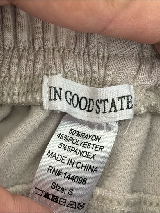 In Good State Beige Taupe Drawstring Jogger Sweatpants Size Small 10