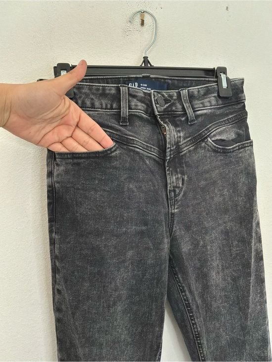 GAP High Rise Universal Legging Jeans Black Acid Wash Size 6/28R 8