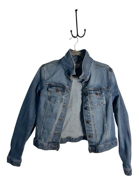 LOFT Outlet Denim Jean Jacket Boyfriend Fit Medium Wash M 2