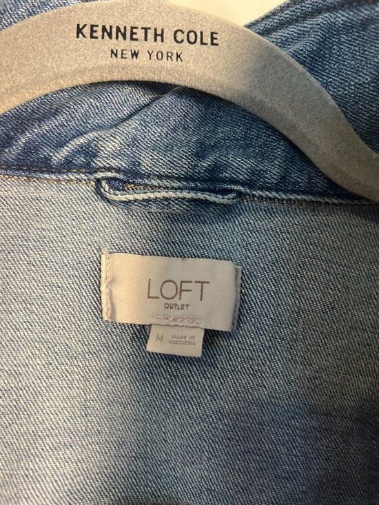 LOFT Outlet Denim Jean Jacket Boyfriend Fit Medium Wash M 3