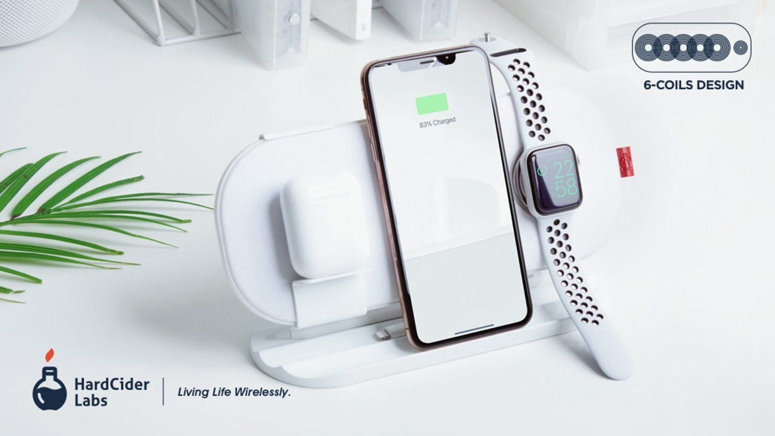 SLICECHARGE PRO 6-COILS WIRELESS CHARGING MAT Apple Watch AirPod iPhone 3 in 1 1