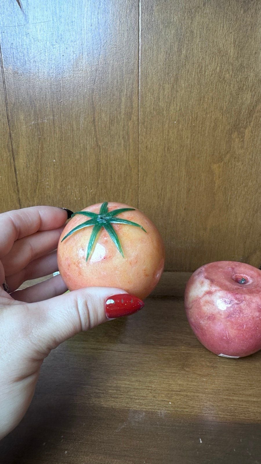 Set of 4 Alabaster Marble decorative fruit 8