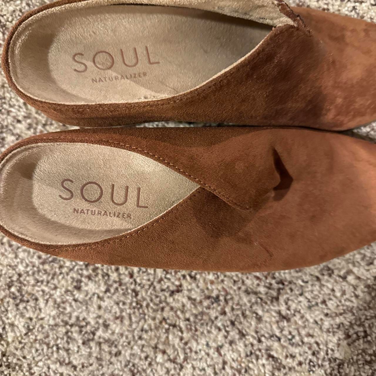 Soul Naturalizer Brown Suede Wedge Clogs Mules 4