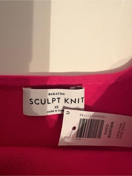 Aritzia Hot Pink Ribbed Square Neck Crop Tank 4