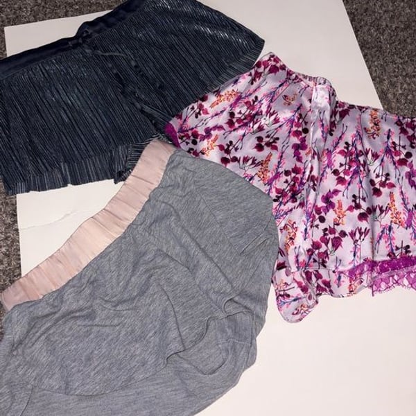 Victoria's Secret Floral Pink, Gray, and metallic Sleep Shorts Trio XS/S