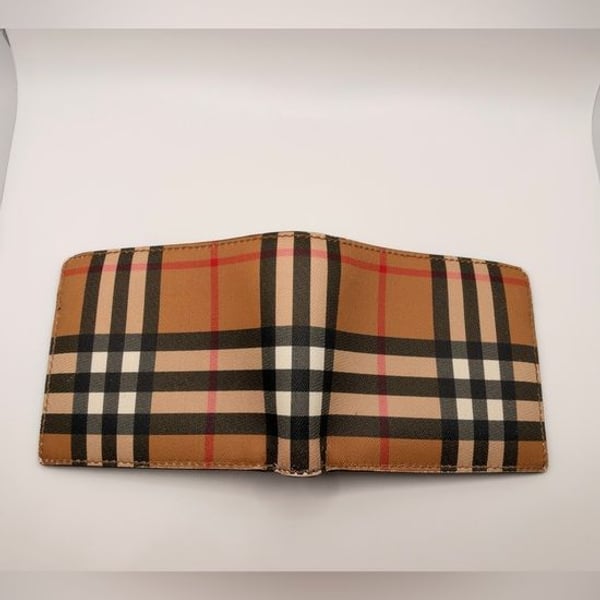 Burberry Vintage Check Leather Bifold Wallet with ID Window