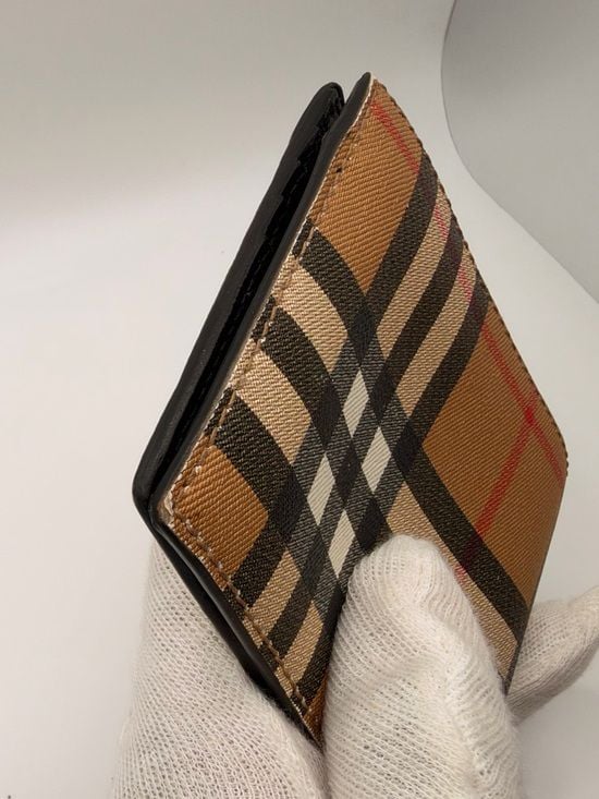 Burberry Vintage Check Leather Bifold Wallet with ID Window 15