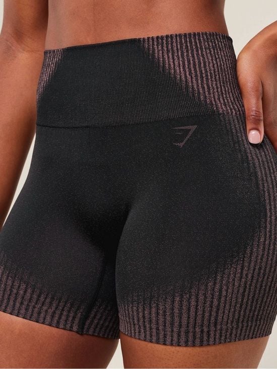 NWOT Gymshark Diffuse Seamless Set XS Top S Shorts Black Calm Pink 8