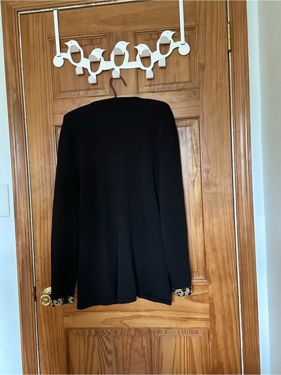 Vintage black Embroidered Women’s Cardigan with Gold Accents 3