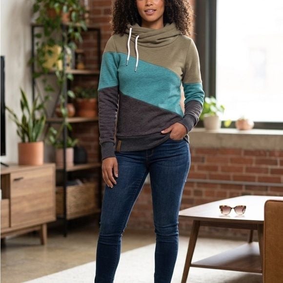 Cozy Cowl Neck Sweater in Olive, Teal, and Charcoal 2