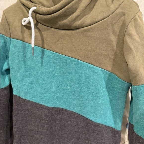 Cozy Cowl Neck Sweater in Olive, Teal, and Charcoal 5