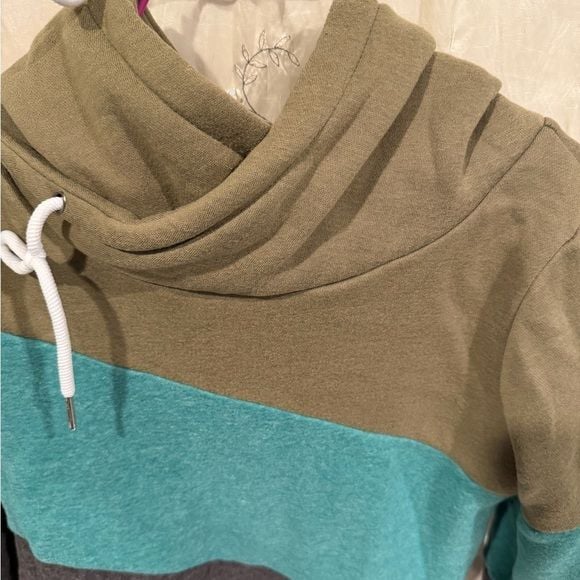 Cozy Cowl Neck Sweater in Olive, Teal, and Charcoal 7