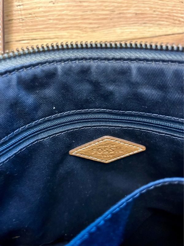 Fossil Fiona Small Crossbody Bag Butterfly Blue Leather 7