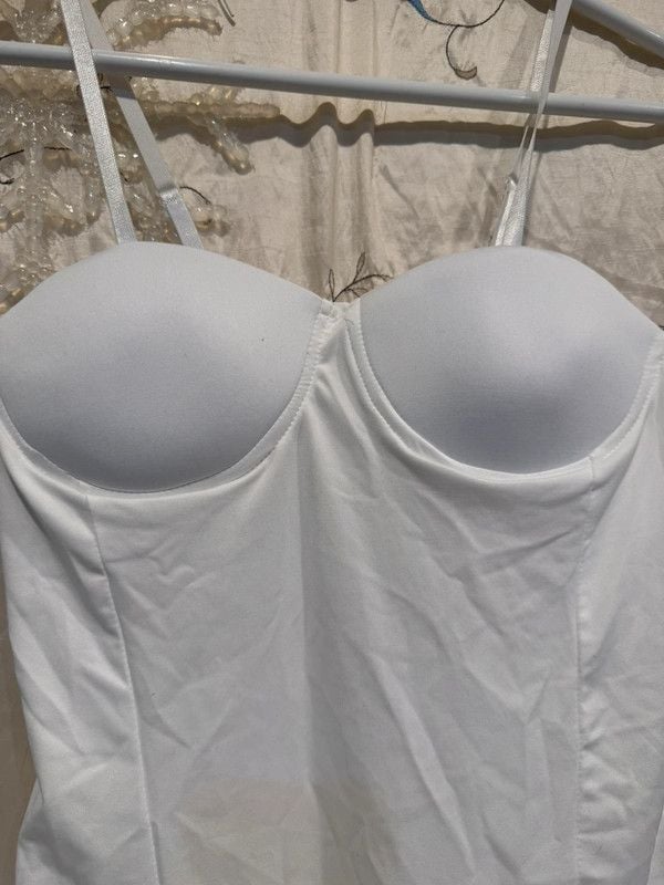 White corset bodysuit with push-up bra #lingerie 3