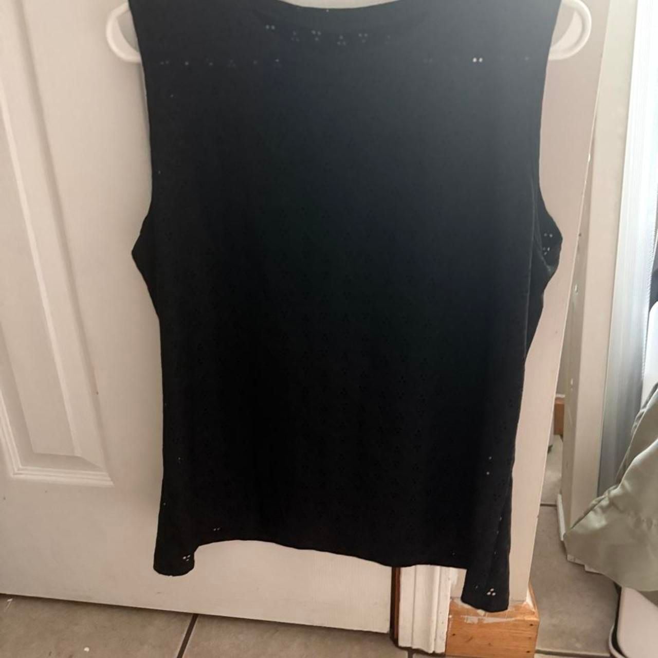 SHEIN Black Sleeveless Tank Top Size L 95% Polyester 2