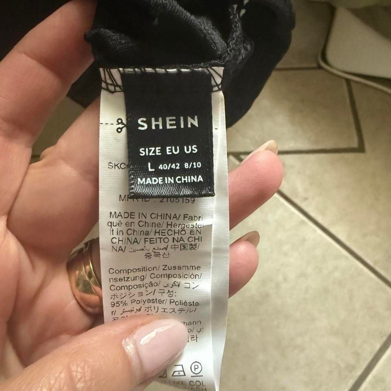 SHEIN Black Sleeveless Tank Top Size L 95% Polyester 3