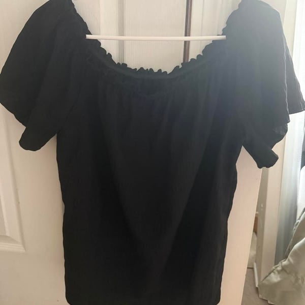 SHEIN Black Off The Shoulder Blouse Size L 40/42 8/10