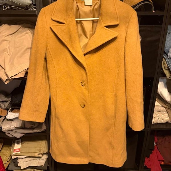 Worthington Wool Blend Coat Size 10P Tan Winter Outerwear