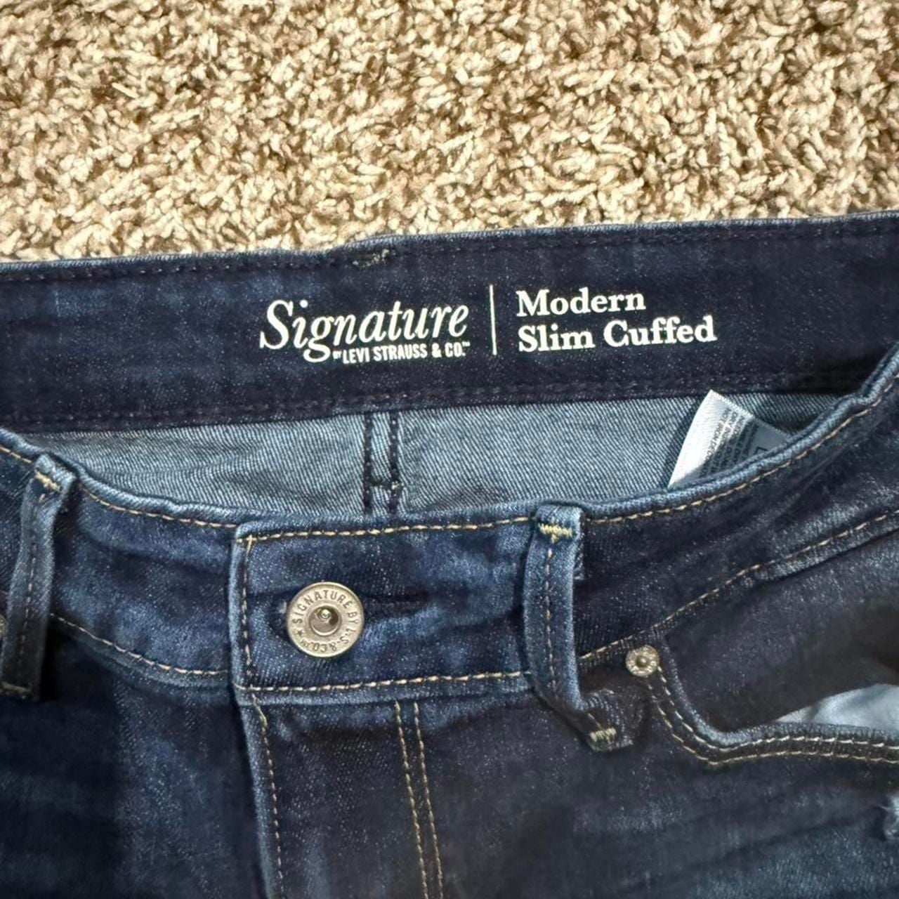 Signature by Levi Strauss & Co. Modern Slim Cuffed Jeans 8-W29 Dark Wash 3