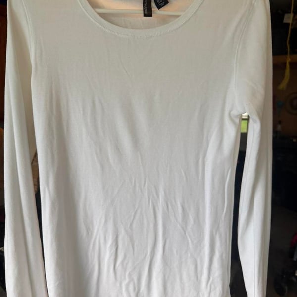 Cynthia Rowley Long Sleeve Shirt Size M White Basic Top