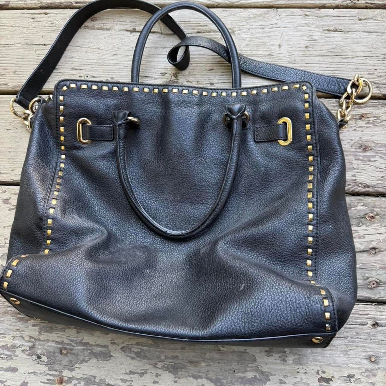 Michael Kors Black Studded Leather Satchel Handbag 3