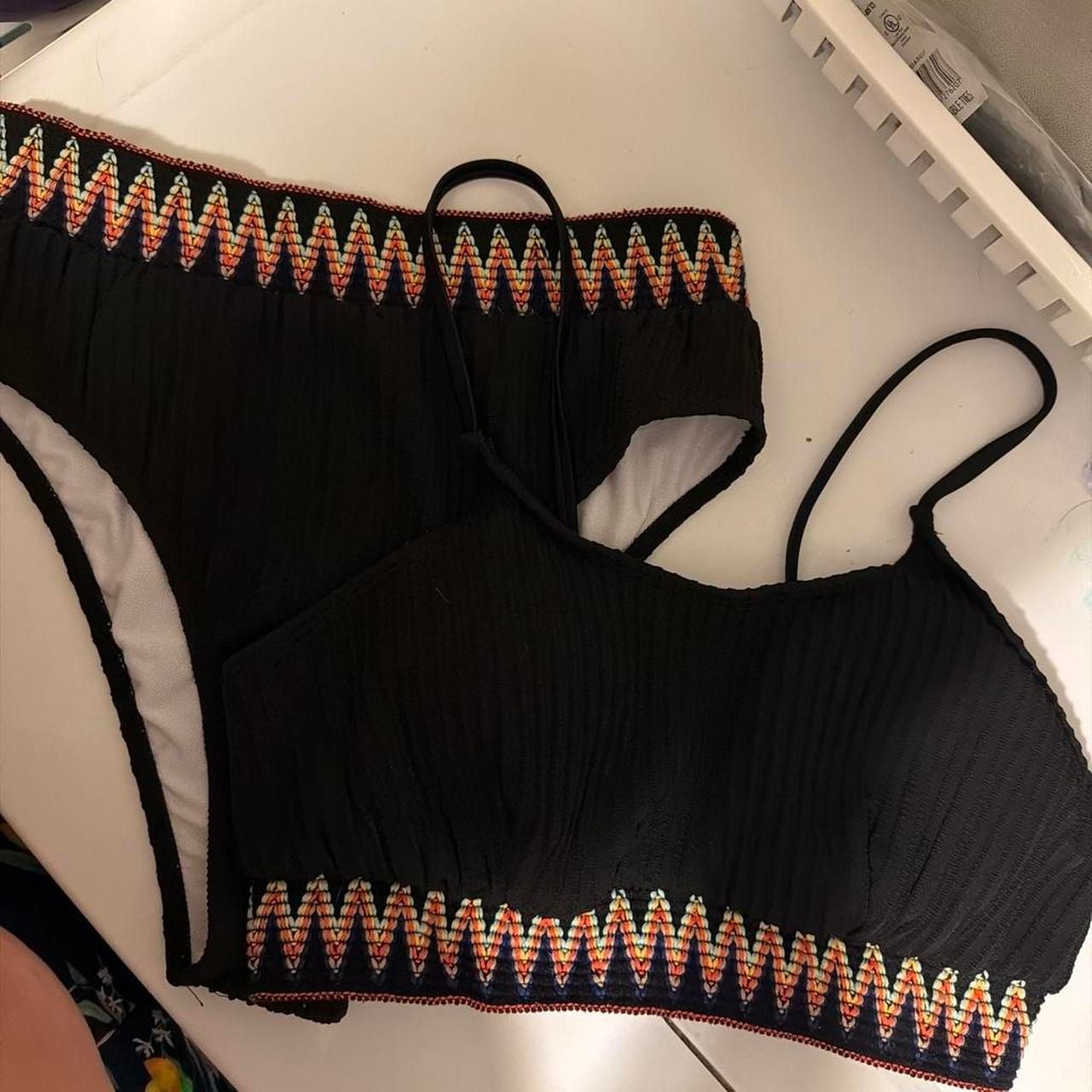 SHEIN Bikini Set XL Black Zigzag 1