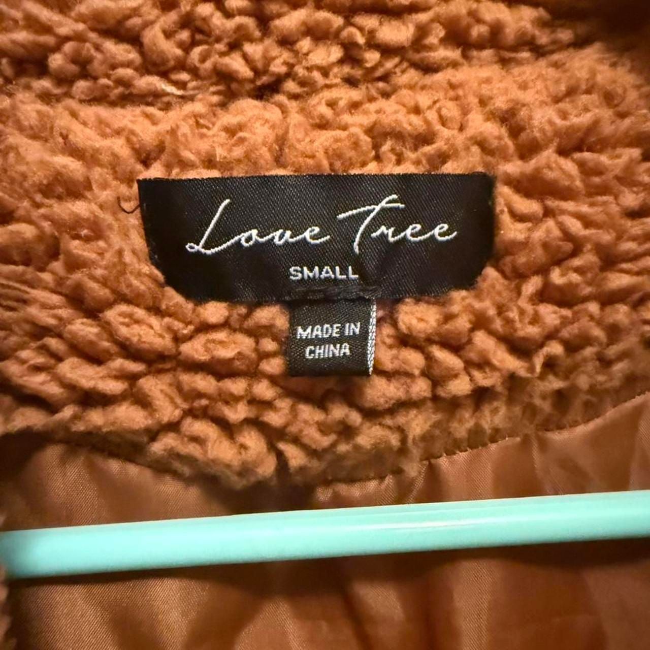 Love Tree Color Block Teddy Coat Size Small Fuzzy Winter Jacket 6