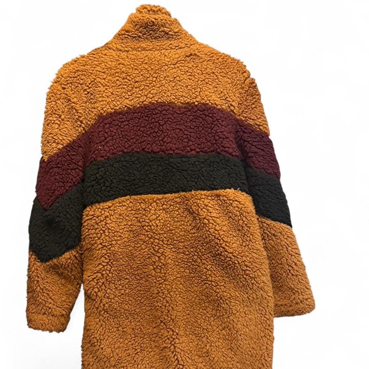 Love Tree Color Block Teddy Coat Size Small Fuzzy Winter Jacket 7