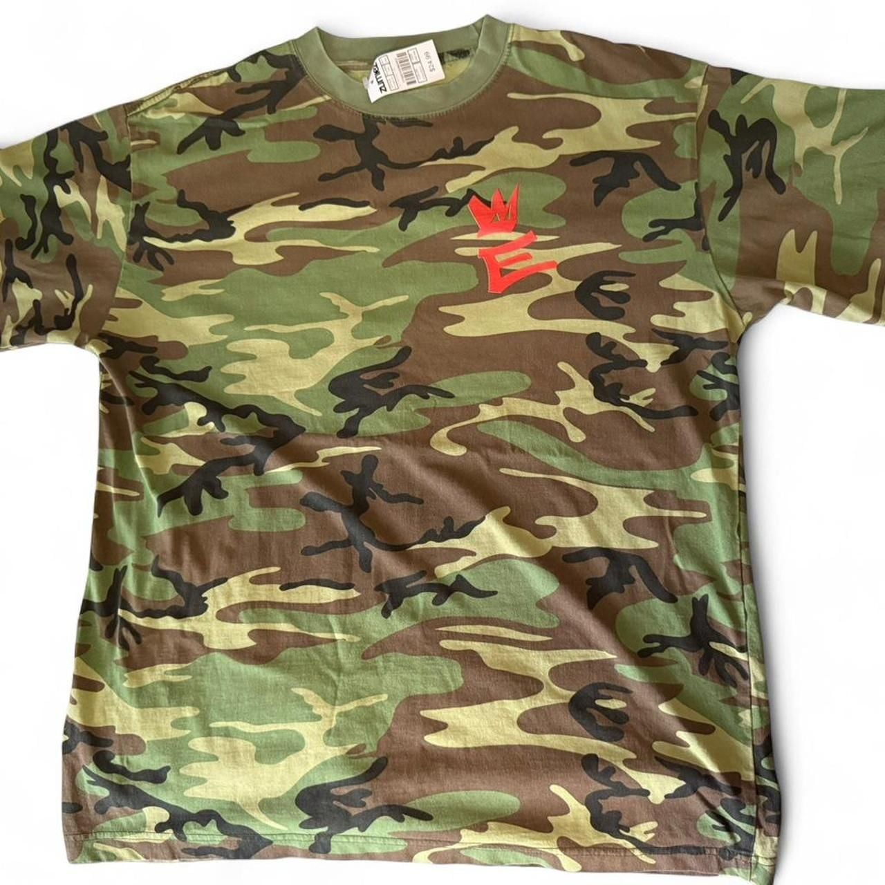 Empyre Camo T-Shirt Size L Green Red Graffiti Logo Skater Tee 2