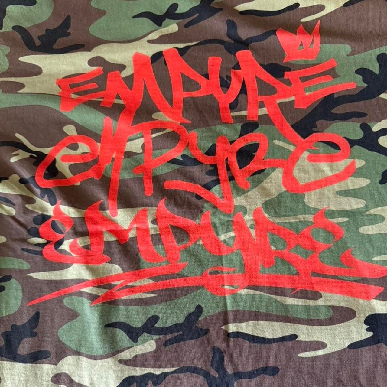 Empyre Camo T-Shirt Size L Green Red Graffiti Logo Skater Tee 4