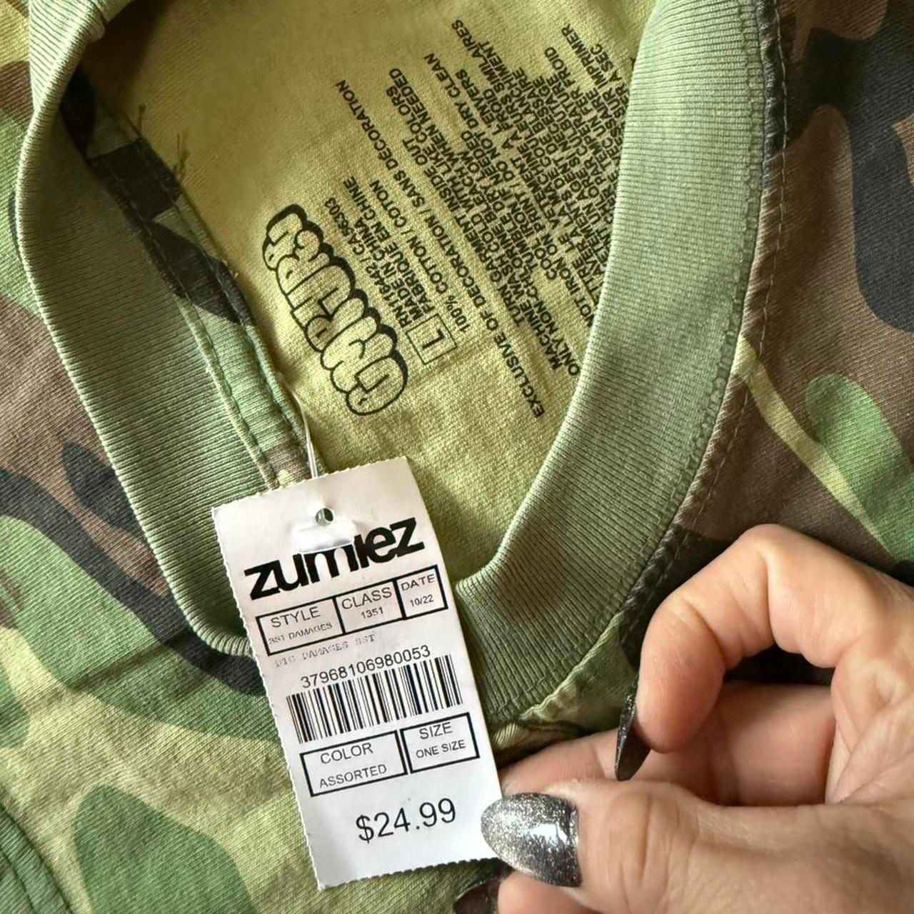 Empyre Camo T-Shirt Size L Green Red Graffiti Logo Skater Tee 5