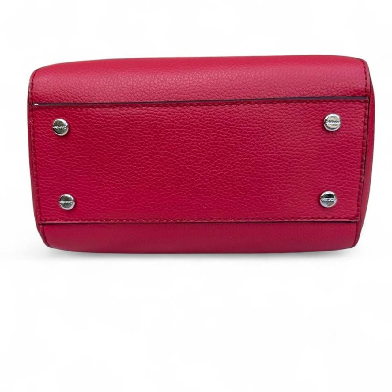 Calvin Klein Tonya Satchel Crossbody Bag Black Watermelon Red 5