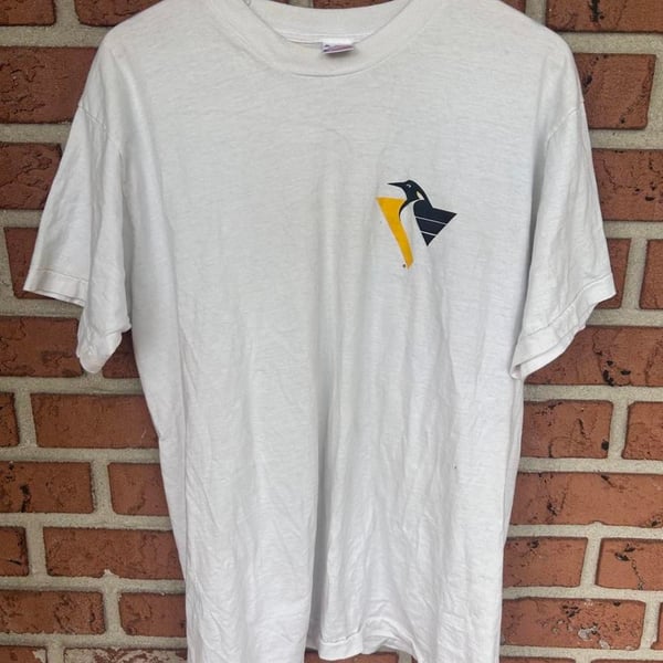 Vintage Fruit of the Loom Pittsburgh Penguins T-Shirt XL White Robopen