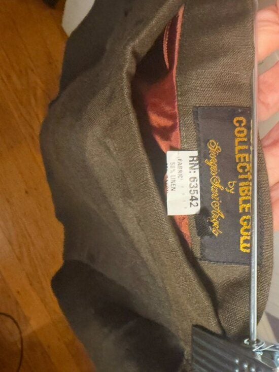 Vintage 90s NWT Collectible Gold Olive Linen A-Line Skirt Lined Pocket Size 10 5