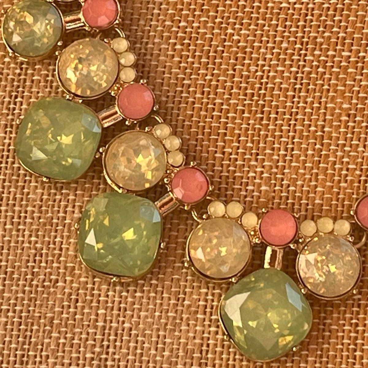 Pastel Rainbow Geometric Gem Statement Necklace Set 8