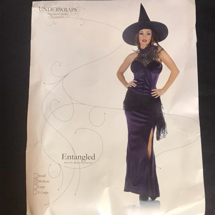 Entangled Purple Velvet Witch Costume 8