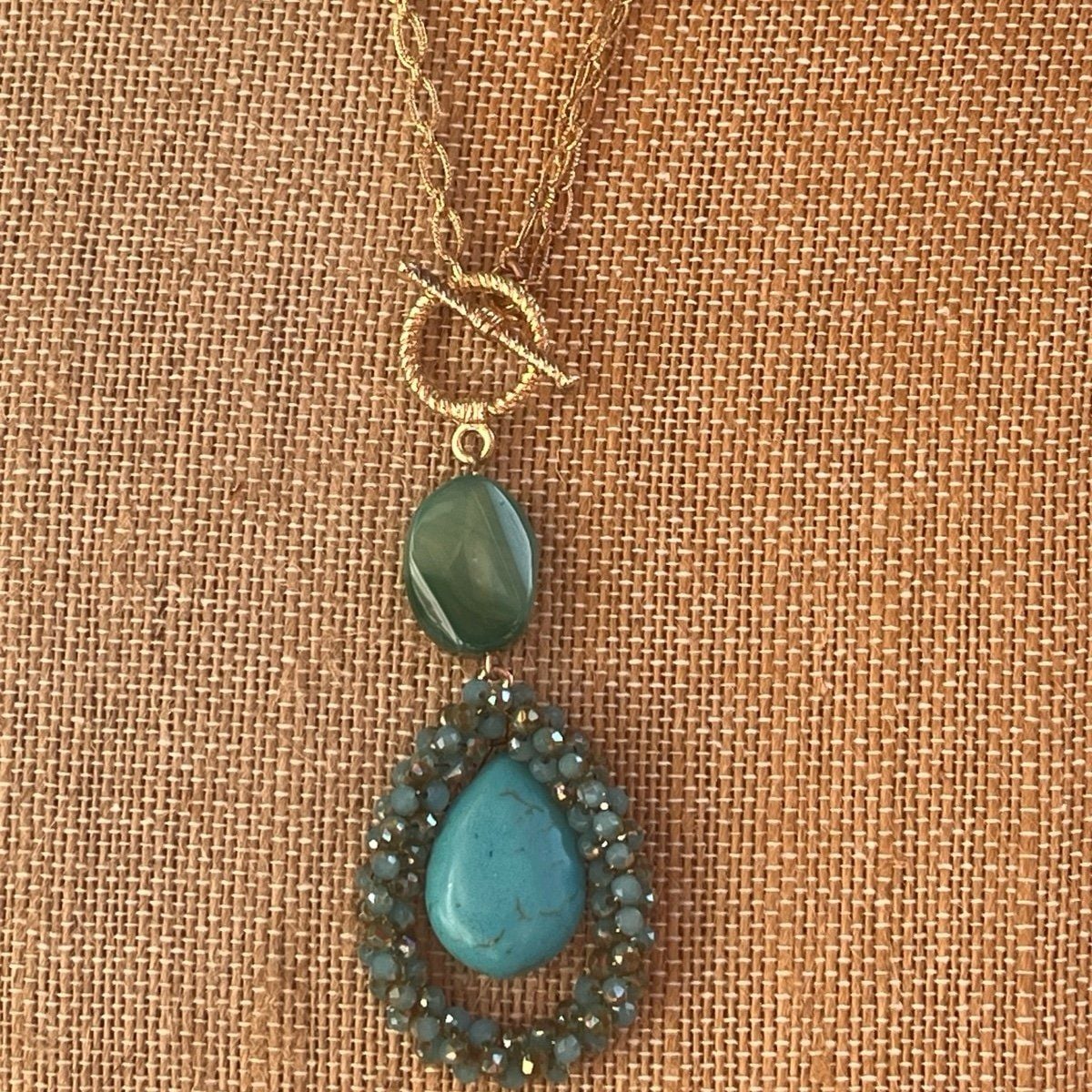 Turquoise & Green Beads/Stones Necklace 4
