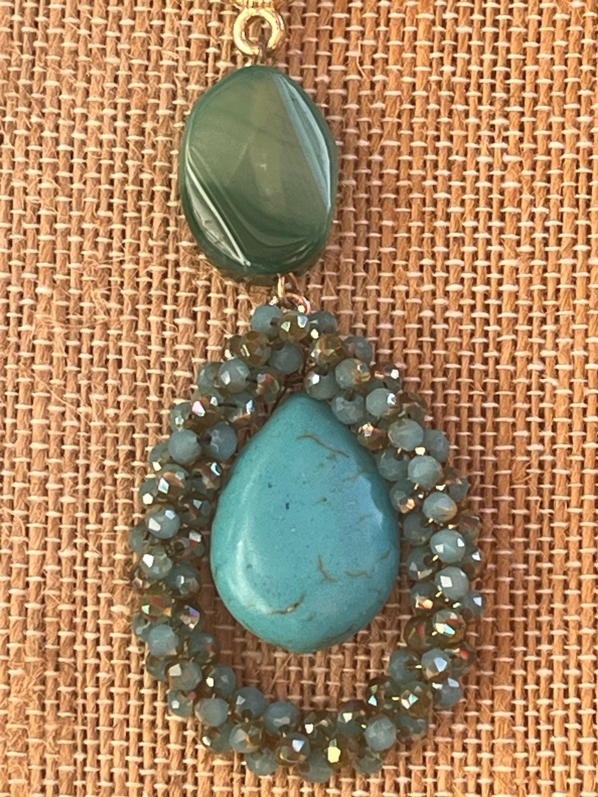 Turquoise & Green Beads/Stones Necklace 7