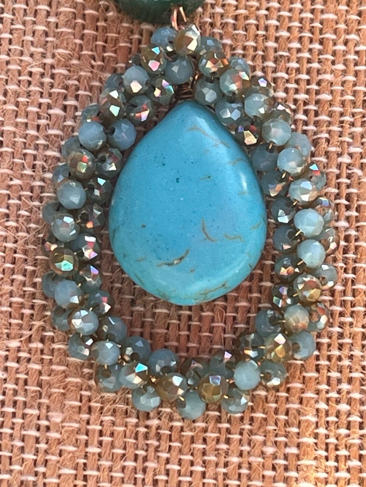 Turquoise & Green Beads/Stones Necklace 9