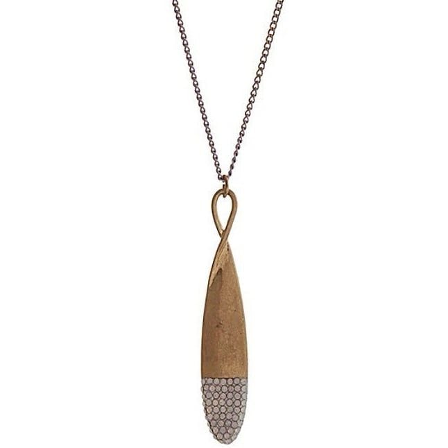 Gold Tone Jewel Dipped Infinity Pendant Necklace- Iridescent 2