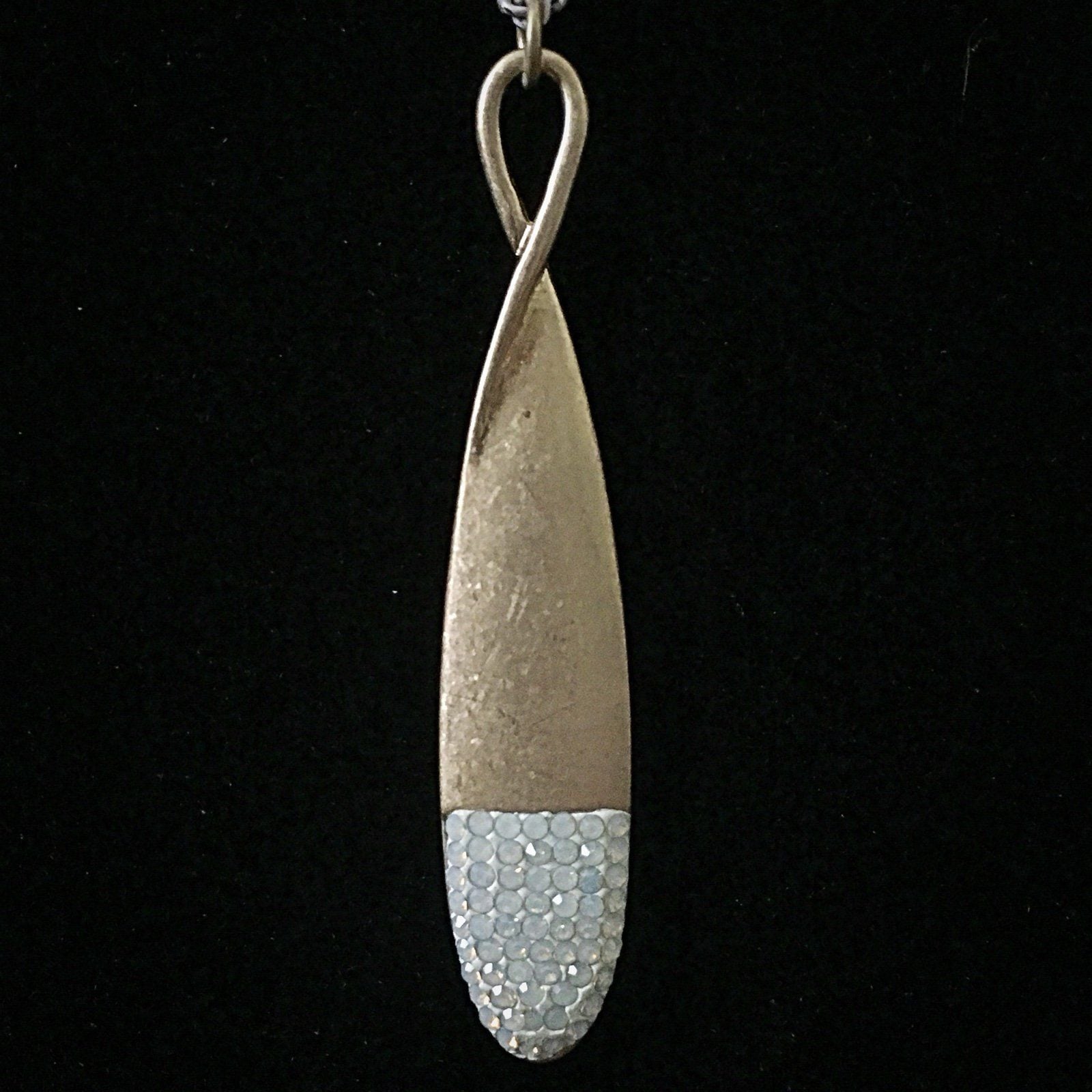 Gold Tone Jewel Dipped Infinity Pendant Necklace- Iridescent 6