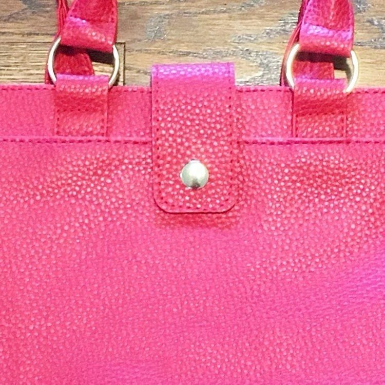 Textured Red Bag w/Tiger Print Lining 4